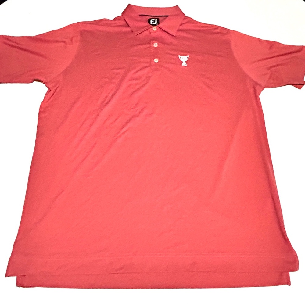Footjoy Golf Polo Short Sleeve Striped Salmon/Pink Men’s Sz XL Chest TGA 1914